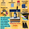 Kit Fábrica de chinelos com máquina corte duplo mais matéria prima para 100 pares de chinelos